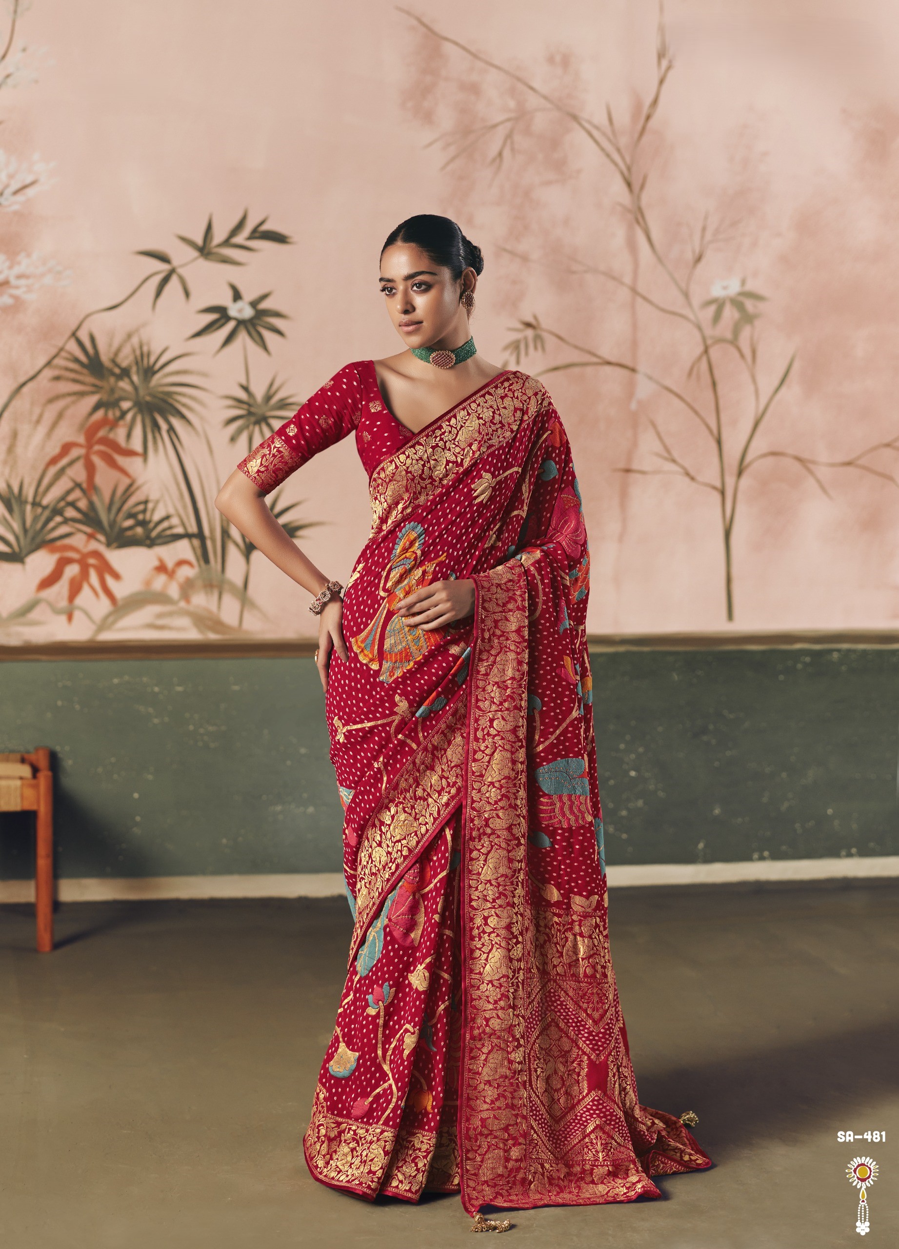 Bindiya Khadi Designer Weaving Work & Beautiful Tassels Georgette Saree